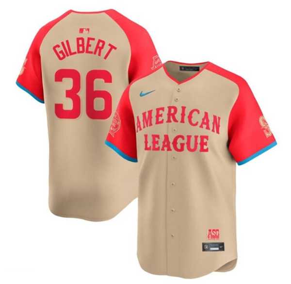 Men%27s National League #36 Logan Gilbert Cream 2024 All-Star Limited Stitched Baseball Jersey